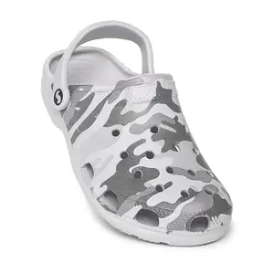 SOLETHREADS Clogs Camo Men clogs | Lightweight | Waterproof | Comfortable | Sandals with Adjustable Back Strap | Stylish | Anti-Skid Durable | Slip-on | Trendy | Fashionable Clogs | Everyday Clogs|GREY|UK 9