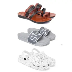 DRACKFOOT Men's Sandals | Lightweight Wear| Stylish & Easy to Wear For Men's GR-SAN-(3-COMBO)-3151-1589-3057-6