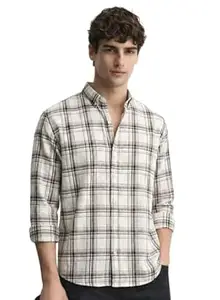ADRO Mens Shirt with Subtle Stripes | Button-Down Collar | Long Sleeve | Smart Casual Regular Fit Shirts