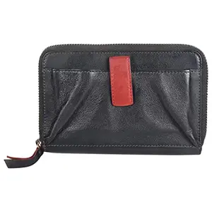 Leatherman Fashion LMN Genuine Leather Nevy Blue/Red Unisex Wallet SN04 (6 cc Card Slots)