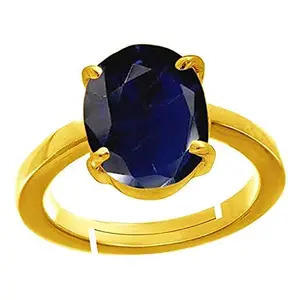 Akshita gems Blue Sapphire/Neelam 4.25 Ratti 3.62 crt Stone Panchdhatu Adjustable Ring for Women