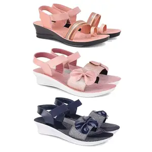 Women's Comfortable Sandal,Casual Lightweight Sandal for Everyday Wear | (COMBO-3)-1959-1968-1972-5