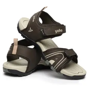 YOHO TrailMark 002 Sports Sandals for Men | Comfortable & Lightweight | Flexible & Breathable | Footpharma footbed | Anti-Skid Footwear for Trekking, Hiking & Outdoor | Olive Green - UK 7