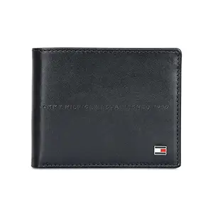 Tommy Hilfiger Dawson Leather Multicard Coin Wallet for Men - Navy, 6 Card Slots