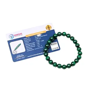 Plus Value Malachite Reiki Healing Crystal Bracelet Stylish Men Women Boys Girls (Beads Size: 8mm, Jute Bag)