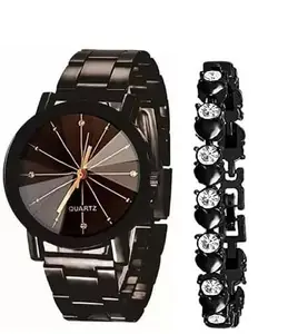 LAKSH Metal Strap Analog Watch and Bracelet Combo for Girls(SR-462) AT-4621(Pack of-2)