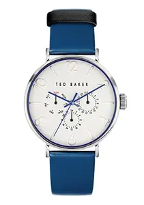 Ted Baker TB Timeless Collection Men's Analog White Dial Coloured Quartz Watch, Round Dial with 41 Case Width - BKPPGS3049I