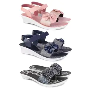 Women's Comfortable Sandal,Casual Lightweight Sandal for Everyday Wear | TBS-(3-COMBO)-1968-1972-1967-7
