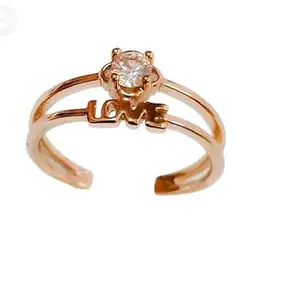 Gold Love Ring with Hight Polished Gold Plated (Adjustable)