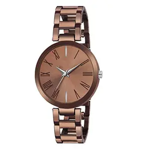 crispy™ Analog Stainless Steel Brown Dial Girl's and Women's Watch - Full Brown Manisha