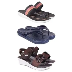 Women's Comfortable Sandal,Casual Lightweight Sandal for Everyday Wear | PCR-(3-COMBO)-1992-1977-1970-6-EURO-37