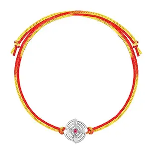 GIVA 925 Silver Fancy Mandala Silver Rakhi | Gifts for Men and Boys | Quirky Rakshabandhan Rakhi for Brother | Silver Rakhi for Boys & Men With Certificate of Authenticity and 925 Stamp