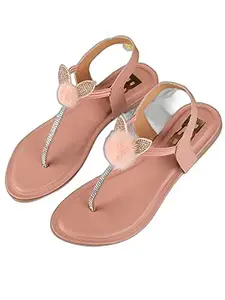 WalkTrendy Womens Synthetic Pink Sandals - 6 UK (Wtwf361_Pink_39)
