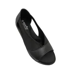HEALTH FIT Extra Soft Ortho Care Diabetic & Orthopedic Sandal/Doctor Sandal-With Arch Support & Back Support Footwear & stylish for Girl's/Women's UK-42 Black