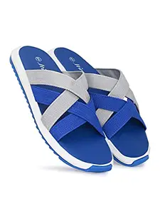Hirolas® Men's Blue Strappy Flip-Flop Slider Slippers