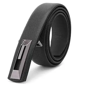 Kastner Men's Formal and Casual Pin Closer PU Leather Belt with Textured Design and Buckle