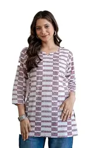 DRESSAR Women Floral Printed Pure Cotton Short Kurta || Short Kurti for Women