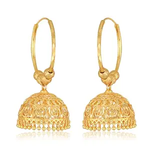 Vivastri Traditional 1gm Gold and Micron Plated Alloy Jhumka Earring for Women and Girls