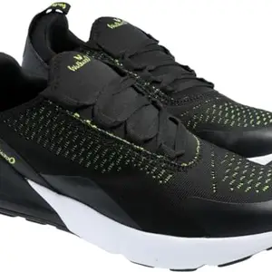WALKAROO Gent's Black Green Sports Shoe|08 UK