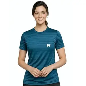 NINQ Premium Women Tshirt Half Sleeve Sports Wear Tshirt for Gym & Fitness | Lightweight Running Yoga Workout Top with Moisture-Wicking Comfort