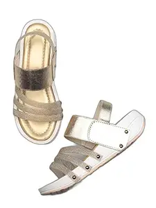 WalkTrendy Womens Synthetic Gold Sandals With Heels - 4 UK (Wtwhs345_Gold_37)