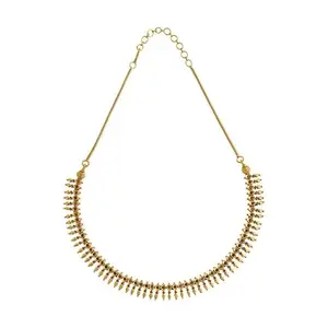 Kushal's Fashion Jewellery Ruby Gold Plated Ethnic Antique Necklace - 416734