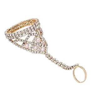 FULLY Finger Ring Bracelet for Girls, Golden, 30 Grams, Pack of 1