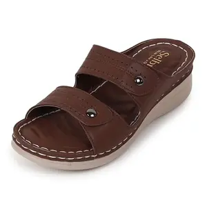 SELBRO Orthopaedic sandals/Extra soft ortho care comfortable chappals for ladies and girls DR39 (Brown EURO 37)