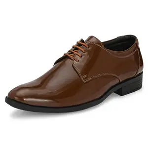 Centrino Men's Glossy Formal Lace-Up Shoes | Comfort and Quality in Sleek Design | Perfect for Parties and Formal Dress | Premium Craftsmanship, Ideal for All-Day Wear 8233-3 TAN