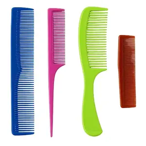 Hair Comb Set of 4, Professional Styling Combs, Multi-Colour Plastic Combs