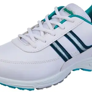 Aqualite Men J-82 Shoes, White/S.Green, 8 UK/India