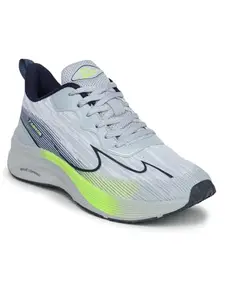 ABROS Heat Running Sports Shoes Breathable Upper Mesh with Phylon Sole Memory Foam Insole Casual Walking & Gym Shoes for Mens (Eng.Grey/Navy 8)