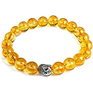 Astroghar Real Citrine Buddha Lucky Charm Crystal Bracelet for Men and Women