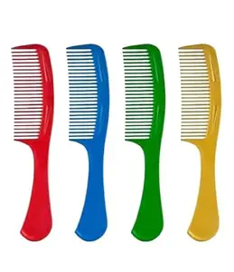 Wide-Tooth Hair Combs with Handle, Pack of 4, Multicolor