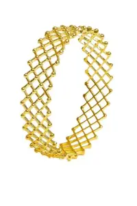 Designer Gold Plated Bangles, 2.4 Inch Traditional Kada Churi, Ethnic Wedding Party Jewellery