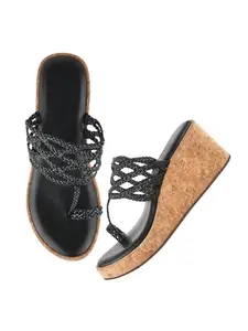 SilverArrow Women's Strut with pride Heel Sandal Black 8 UK