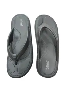 Men's Plush Indoor Outdoor Slippers, Foam Flip Flops, Comfortable Walking Footwear, Grey (Grey, UK Footwear Size System, Adult, Men, Numeric, Medium, 9)