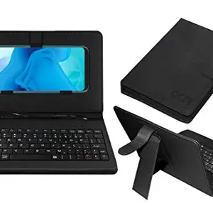 Acm Keyboard Case Compatible with Itel Vision 1 Mobile Flip Cover Stand Plug & Play Device for Study & Gaming Black