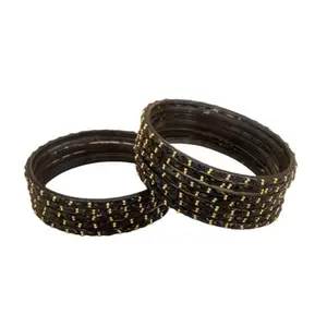 Premium Raindrop Crystal Glass Bangles Set Trendy Transparent Crystal Glass Bangles For Women and Girls Black colour 12 pieces (2 * 6)