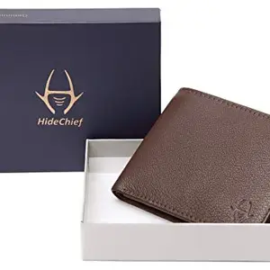 HideChief Premium Brown Genuine Leather Wallet for Men (HCW208_B)