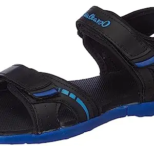 WALKAROO Men's Black Blue Sandal-8 Kids UK (WC4372)