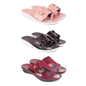 Women's Comfortable Sandal,Casual Lightweight Sandal for Everyday Wear | CL-(COMBO-3)-1988-1987-1974-7
