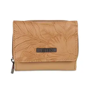 Metro Women's Trendy Beige Faux Leather Wallet for Everyday Use(95-141)