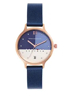 French Connection Stainless Steel Analog Blue Dial Women's Watch-Fc26Urgm, Band_Silver