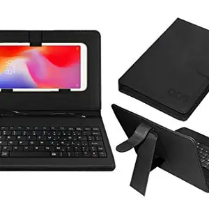 ACM Keyboard Case Compatible with Xiaomi Redmi 6 Mobile Flip Cover Stand Direct Plug & Play Device for Study & Gaming Black