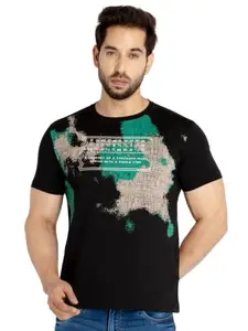 Status Quo Men's Cotton Printed Round Neck T-Shirt | Black | XXL | SQ-RN-23184-BLACK-XXL |