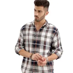 WROGN Men's Pure Cotton Shirt | Checkered | Comfort Fit