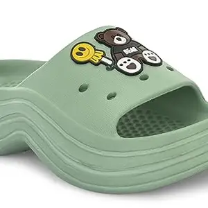 AFROJACK Women's Casual Flip Flops | Comfortable Green Color Slider for Girls sw10