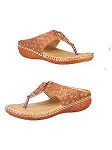 Bagadiya Trading Walktrendy Womens Synthetic Brown Open Toe Flats - 7 Uk (Wtwf588_Brown_40)
