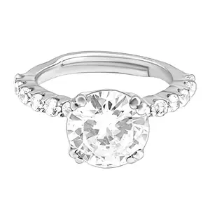 GIVA 925 Silver Zircon Musings Ring, Adjustable | Gifts for Women and Girls | With Certificate of Authenticity and 925 Stamp | 6 Months Warranty*